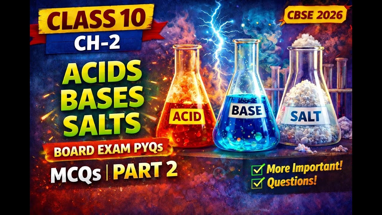 Class 10 Science Chapter 2 MCQs | Acids, Bases and Salts | 15 Exam Based MCQs | Part 2