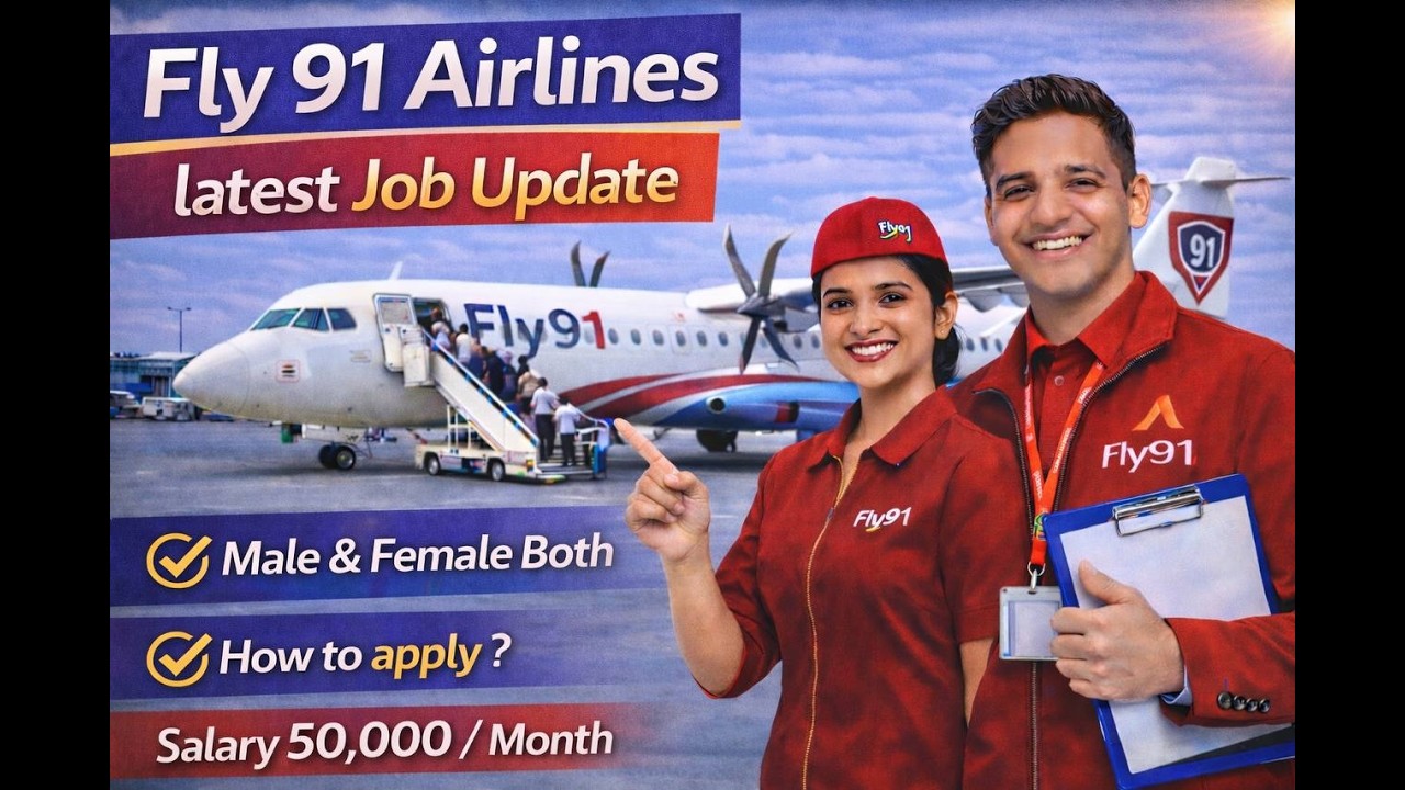 Fly 91 Airlines Latest job | Airlines Job #airport #jobs #job #groundstaff #cabincrew #aviation