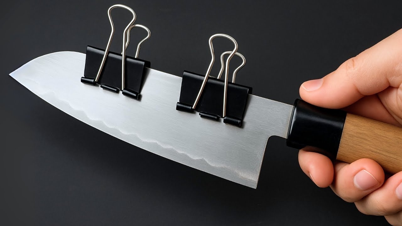 3 гениальных способа заточить любой нож до бритвенной остроты дома! 😱