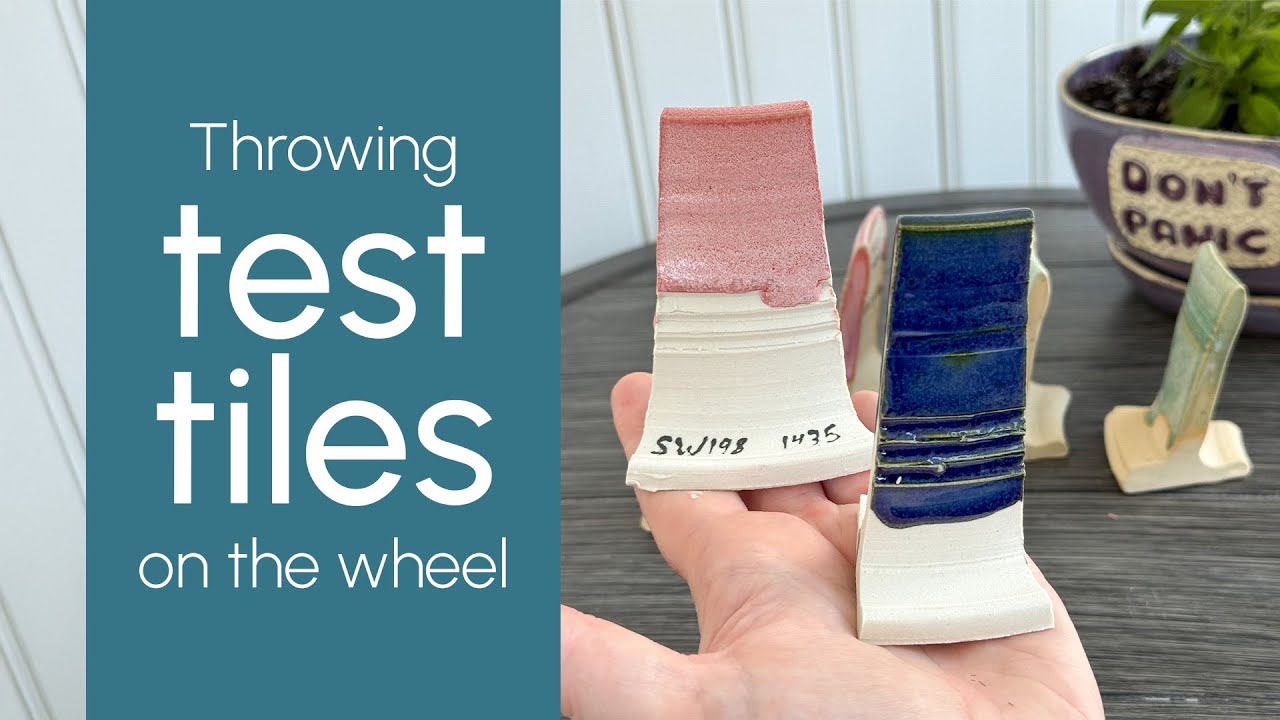 Throwing test tiles on the pottery wheel
