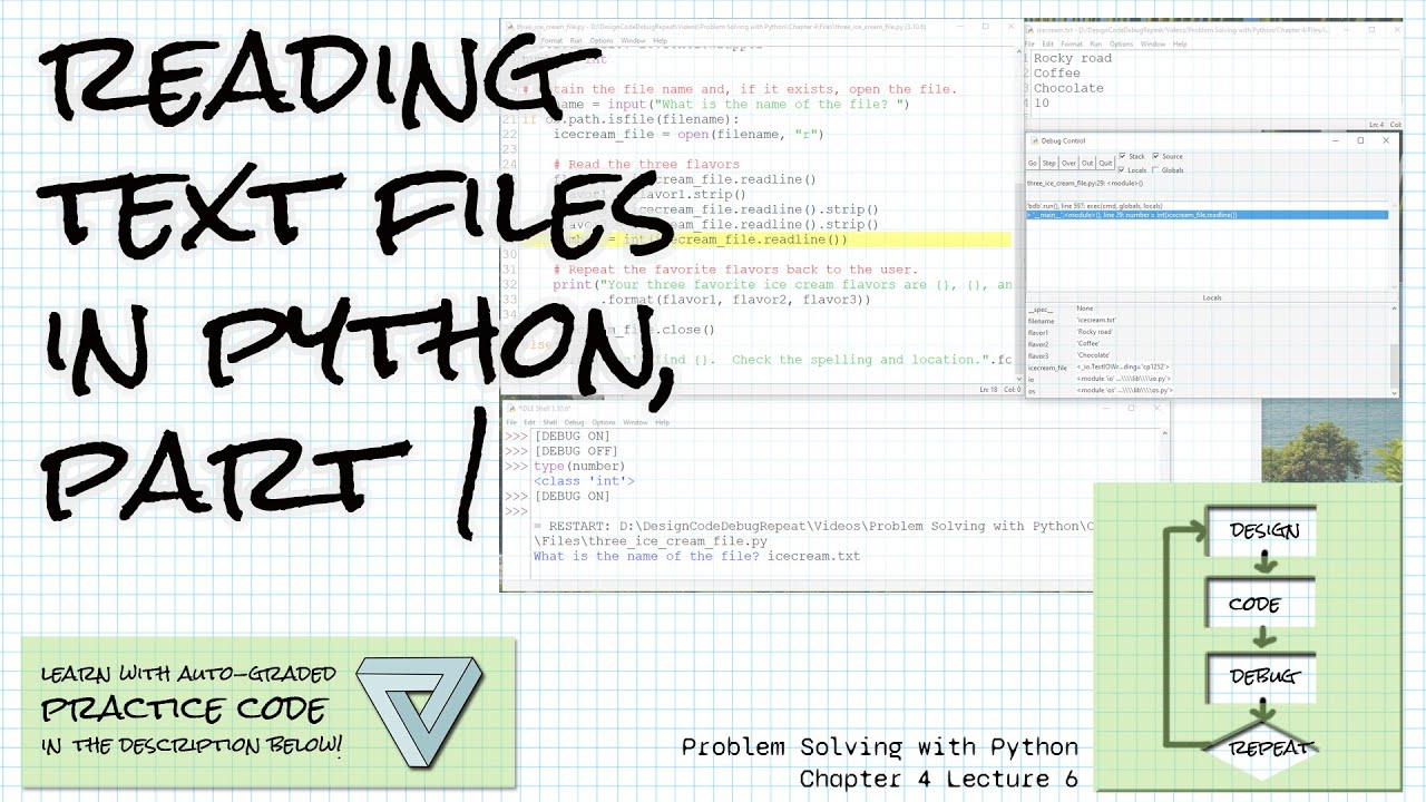 Reading from files in Python, part 1 Problem Solving w/Python Ch 4 Lecture 6