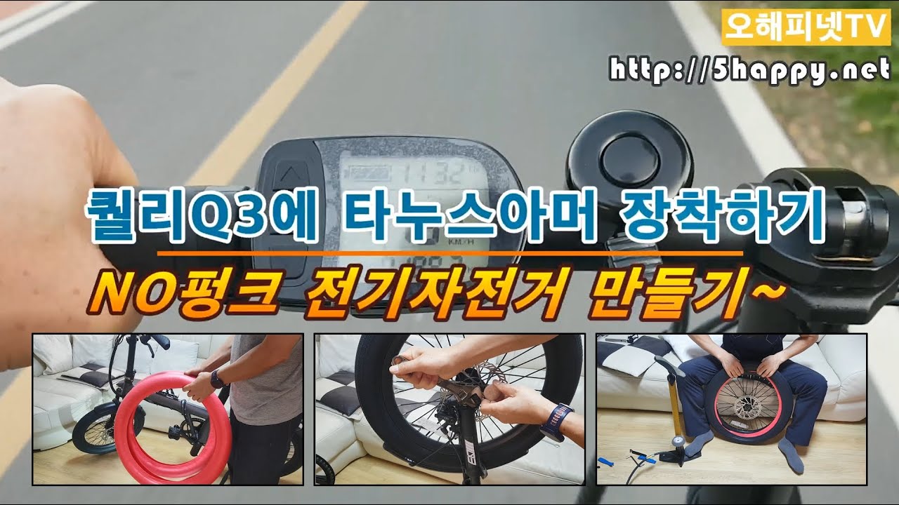 퀄리Q3에 타누스아머 장착하여 노펑크 전기자전거 만들기
