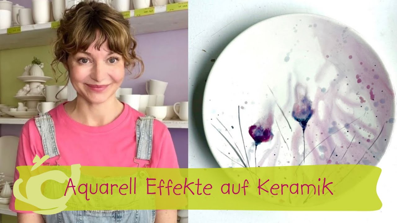 Wie du Aquarell Effekte auf Keramik bringst. pottery art cafe Köln