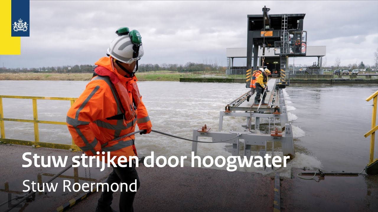 Stuw afbreken vanwege hoogwater in de Maas!