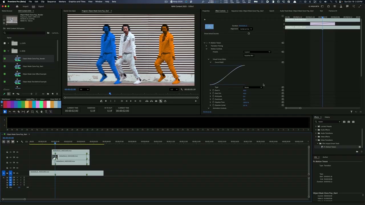 Premiere Pro Object Mask Clone Pop In & Out