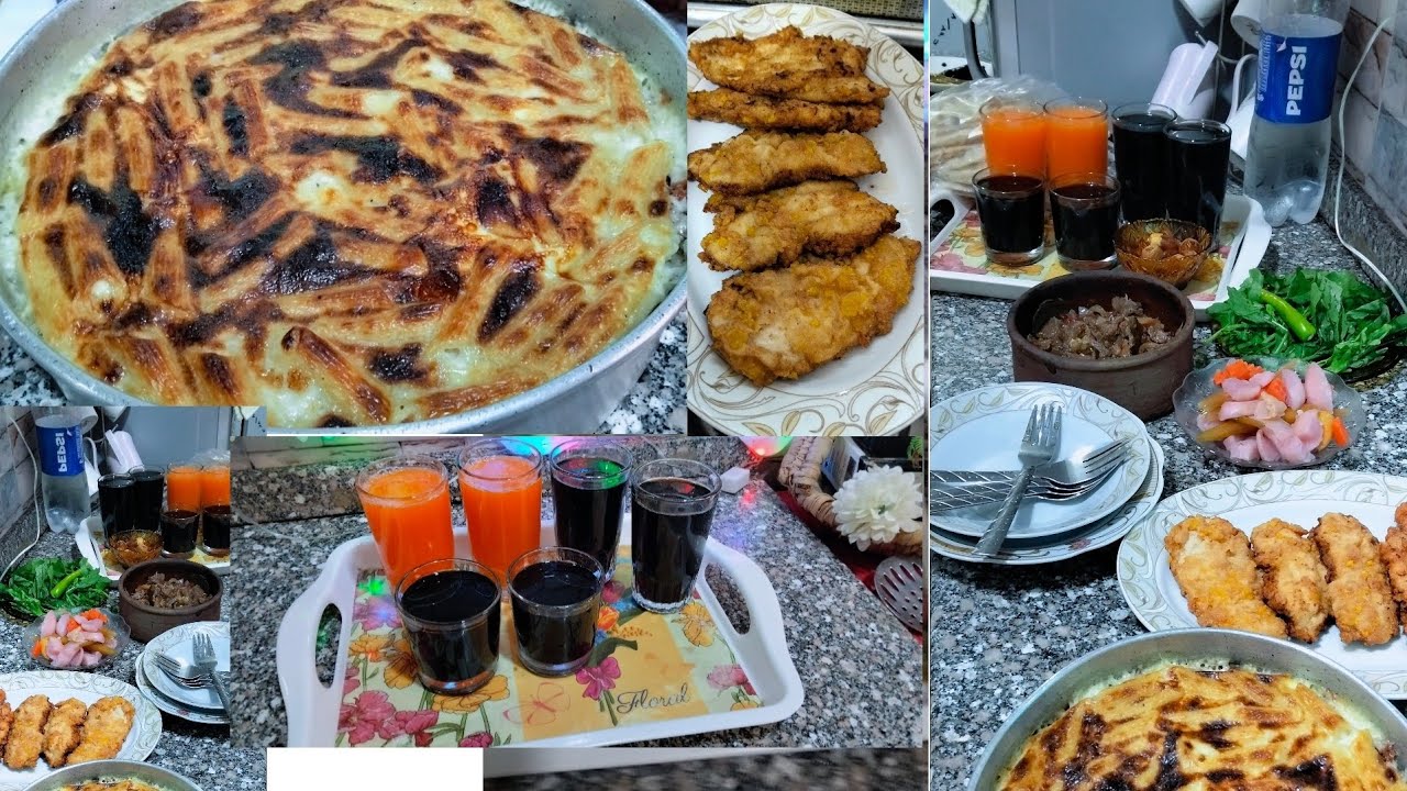 الفطار النهارده عال العال كان طاجن اللحم بالبصل ومكرونه بالبشاميل ل6يوم رمضان 