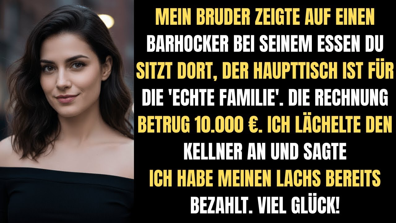 Ich zahlte das Essen, er gab mir den Barhocker. Meine Rache! 🍷💸