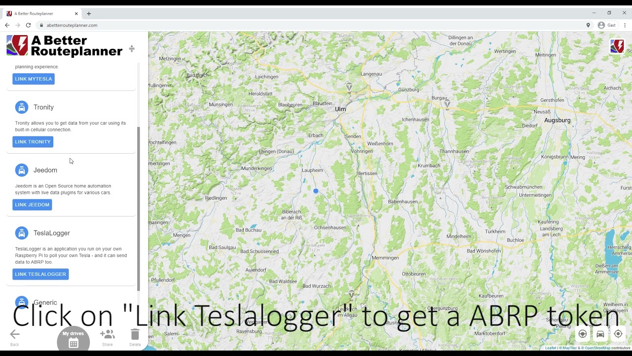 Connect Teslalogger to Abetterrouteplanner