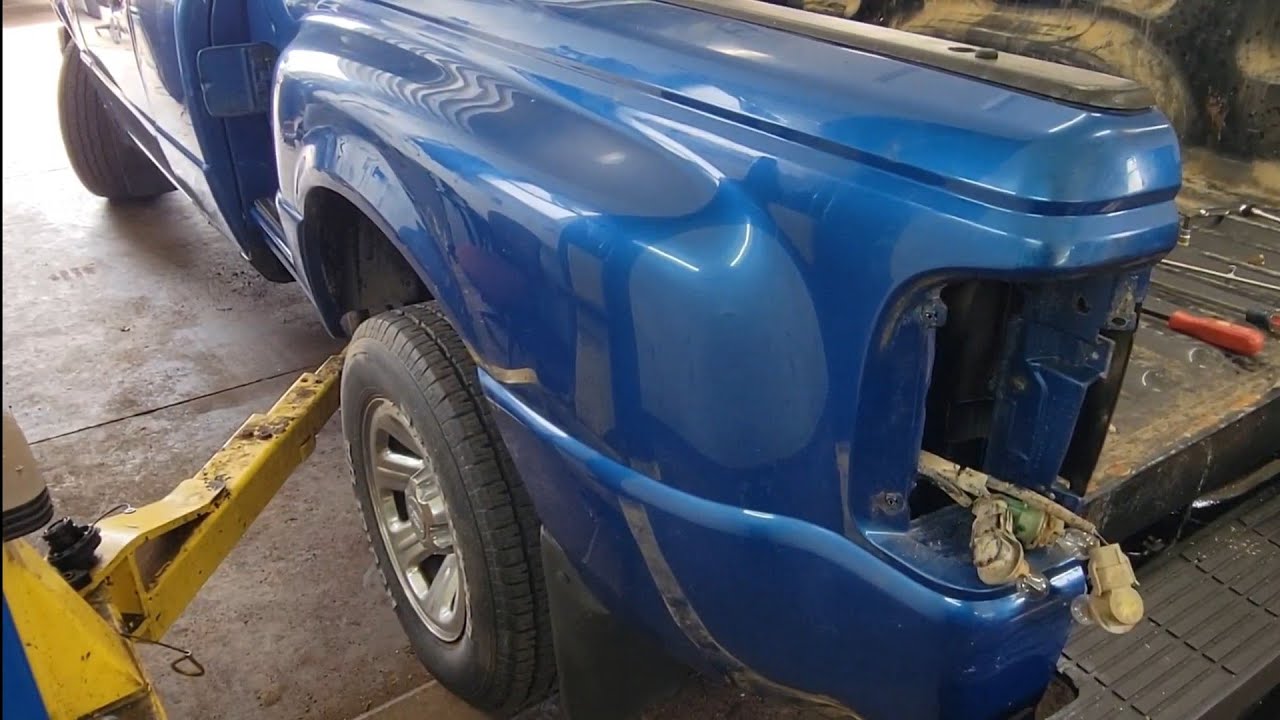 Ranger step side bed. Removal of fiberglass side and full bed.