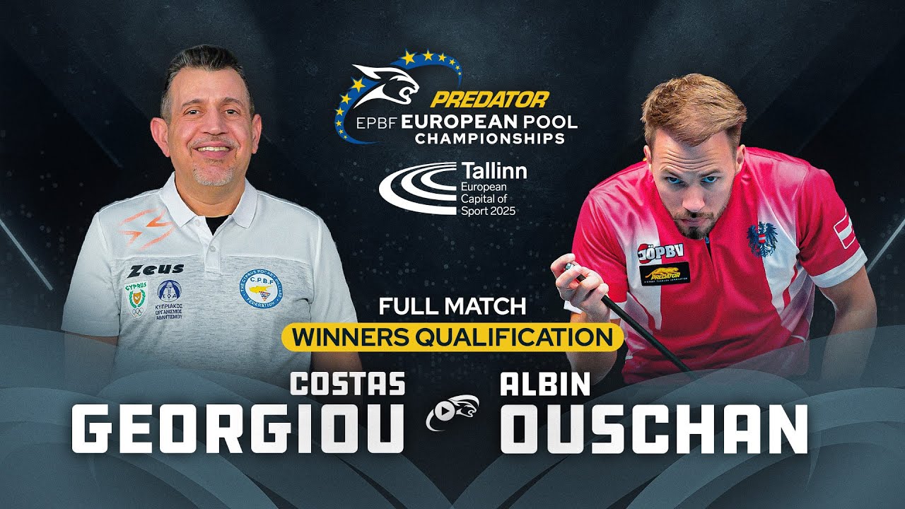 GEORGIOU против OUSCHAN ▸ 8-BALL ▸ Чемпионат Европы по пулу PREDATOR 2025