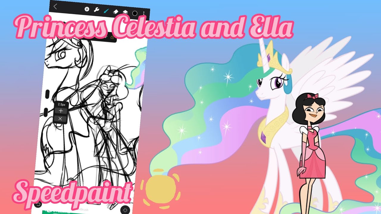 Speedpaint- Princess Celestia and Ella 