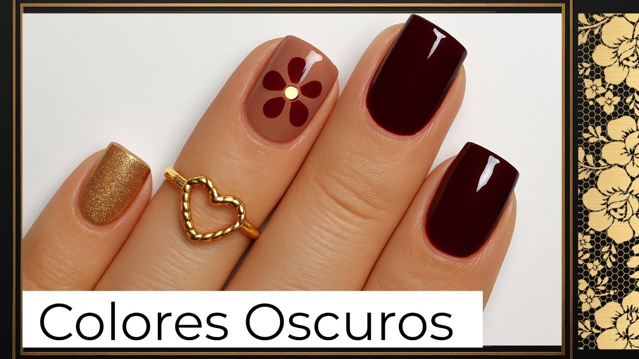 3 Diseños de Uñas Cortas Cuadradas con Colores Oscuros 2026