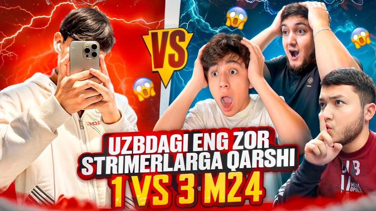 UZBDAGI ENG ZOʻR STRIMERLARGA QARSHI 😱 1v3 M24 OʻYNADIM YUTDIM YOKI YUTKAZDIM? 🥵