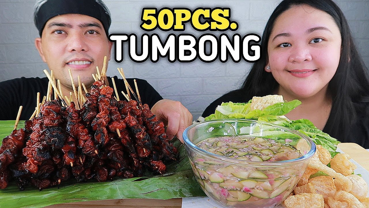 50PCS. TUMBONG | FILIPINO STREET FOOD | MUKBANG PHILIPPINES @mikeandlenchannel