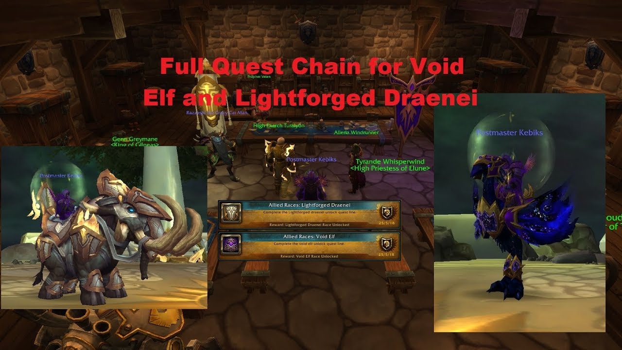 Full Quest Chain for Void Elf and Lightforged Draenei World Of Warcraft