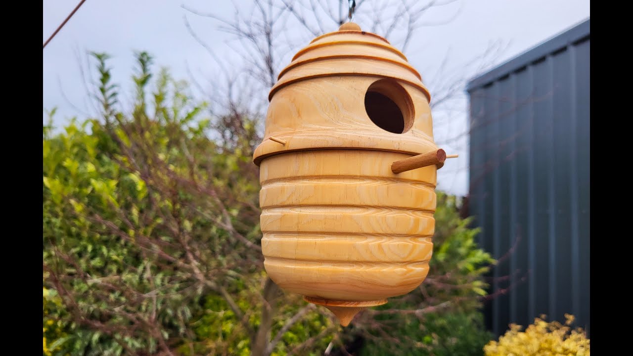 Woodturning a Nesting Box - bird house. #woodturning #nestingbox #latheprojects