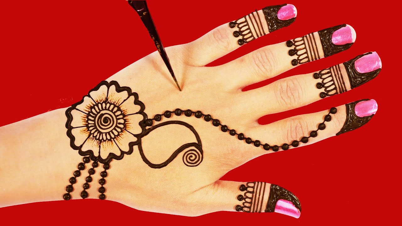 Holi Special Mehndi Design - Back Hand Mehndi Design - Gol Tikki Mehndi Design - Mehandi Ka Design