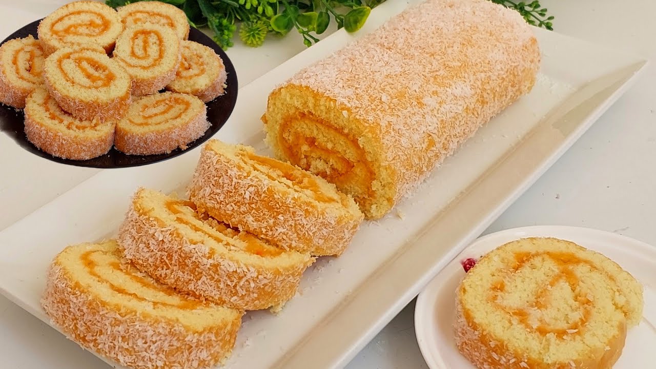 أرخص كيك رولي لشرب الشاي وضيوف الغفلة ب3مكونات أساسية عندك فالدار ناجح مليون %