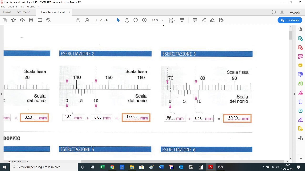 esercizi metrologia: il calibro
