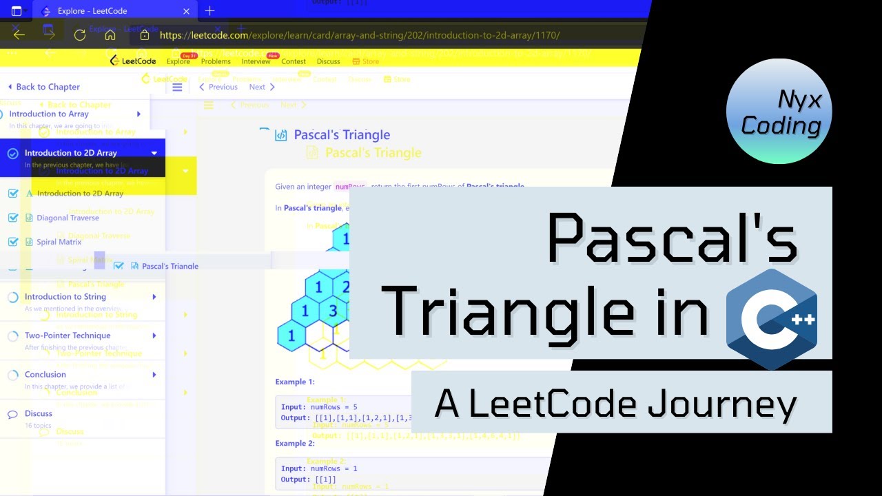 Pascal's Triangle in C++ - A LeetCode Journey