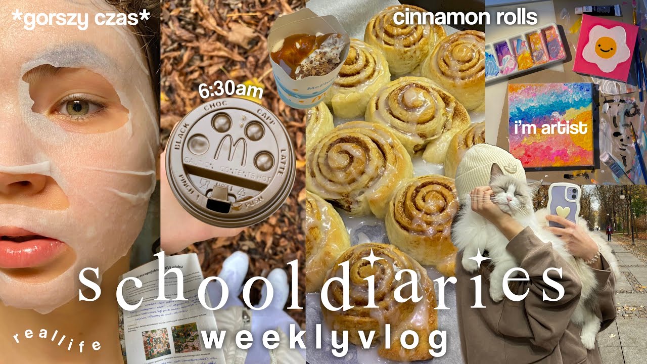 TYDZIEŃ PODCZAS SZKOŁY | cynamonki, selfcare, malowanie, nauka, życie *weekly vlog* school diaries