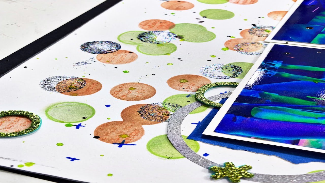 Scrapbook Process Video: Glow Golf (Stencil Play)