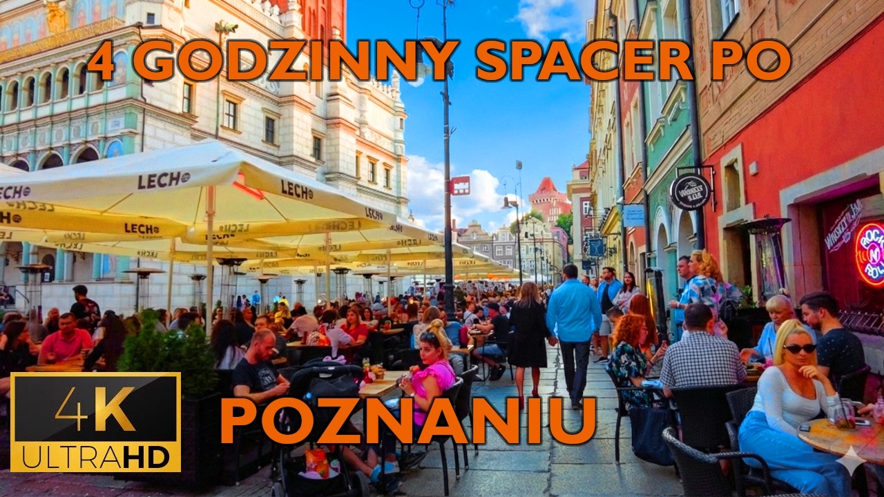 ⁴ᴷ⁶⁰ 🇵🇱 Poznan/Poland | 4-Hour Summer Walk Around POZNAN [4K]