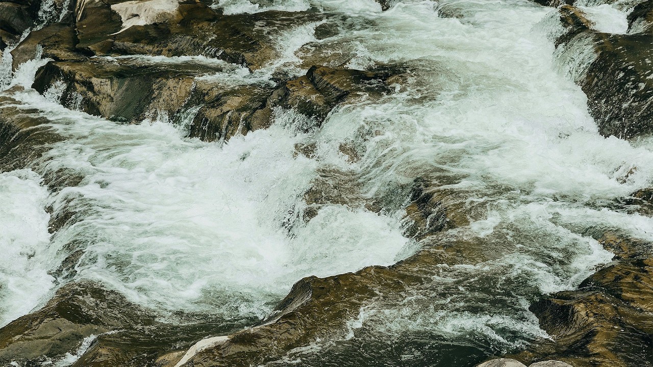 Gentle River Flowing Sounds - No Birds, Just Pure Water - Fall Asleep Fast - 1 Hour Black Screen
