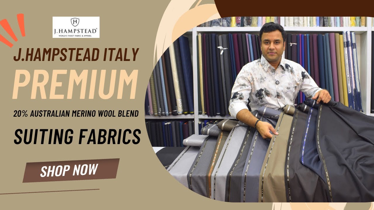 Best J.hampstead Italy Premium Poly Wool Blend Suiting Fabrics for Men | For Pant, Blazer or Suit