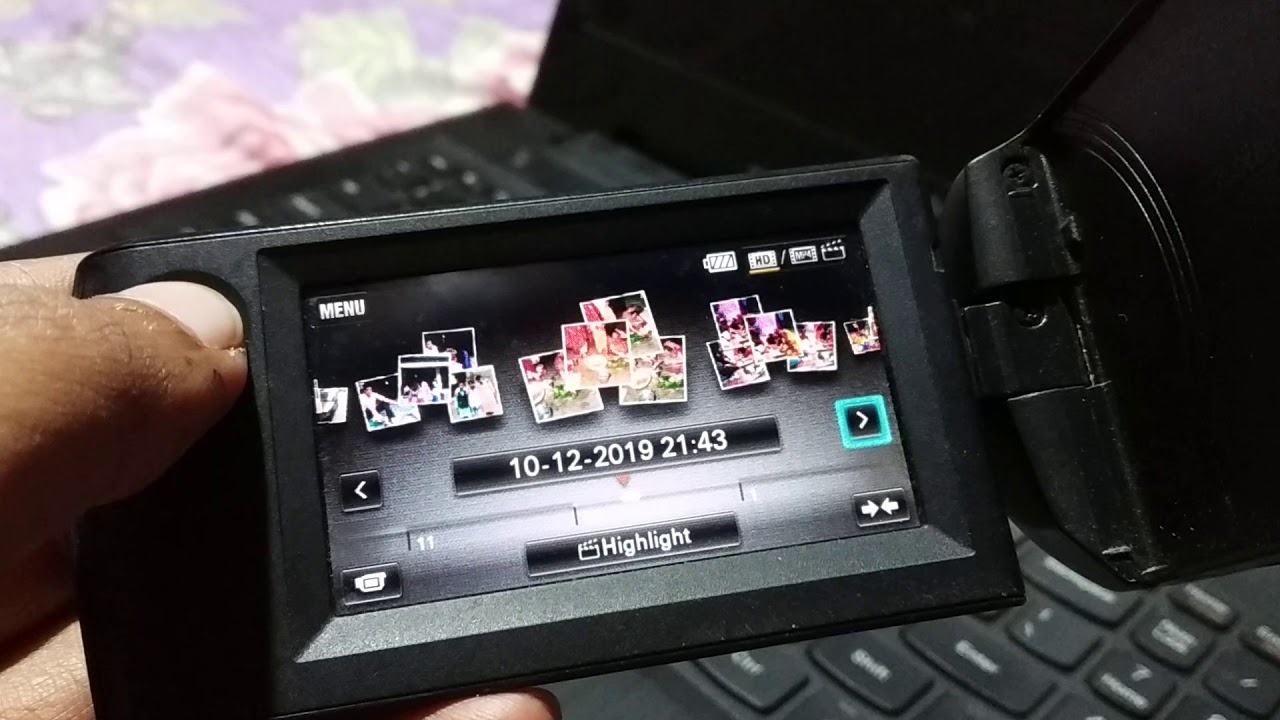 How to check total recorded video duration Sony CX 405