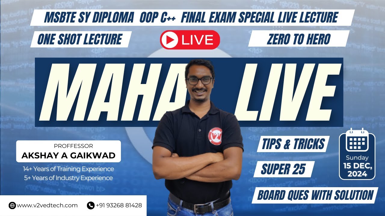 MAHALIVE!!! | Score 60+ in OOP | Session - 4 | MSBTE SEM 3 - OOPS |  FOR IT / CO / AIML | SY DIPLOMA