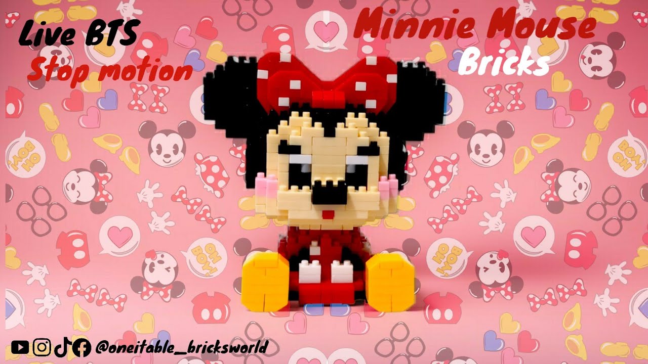Live BTS Stop motion MINNIE MOUSE building bricks! ✨