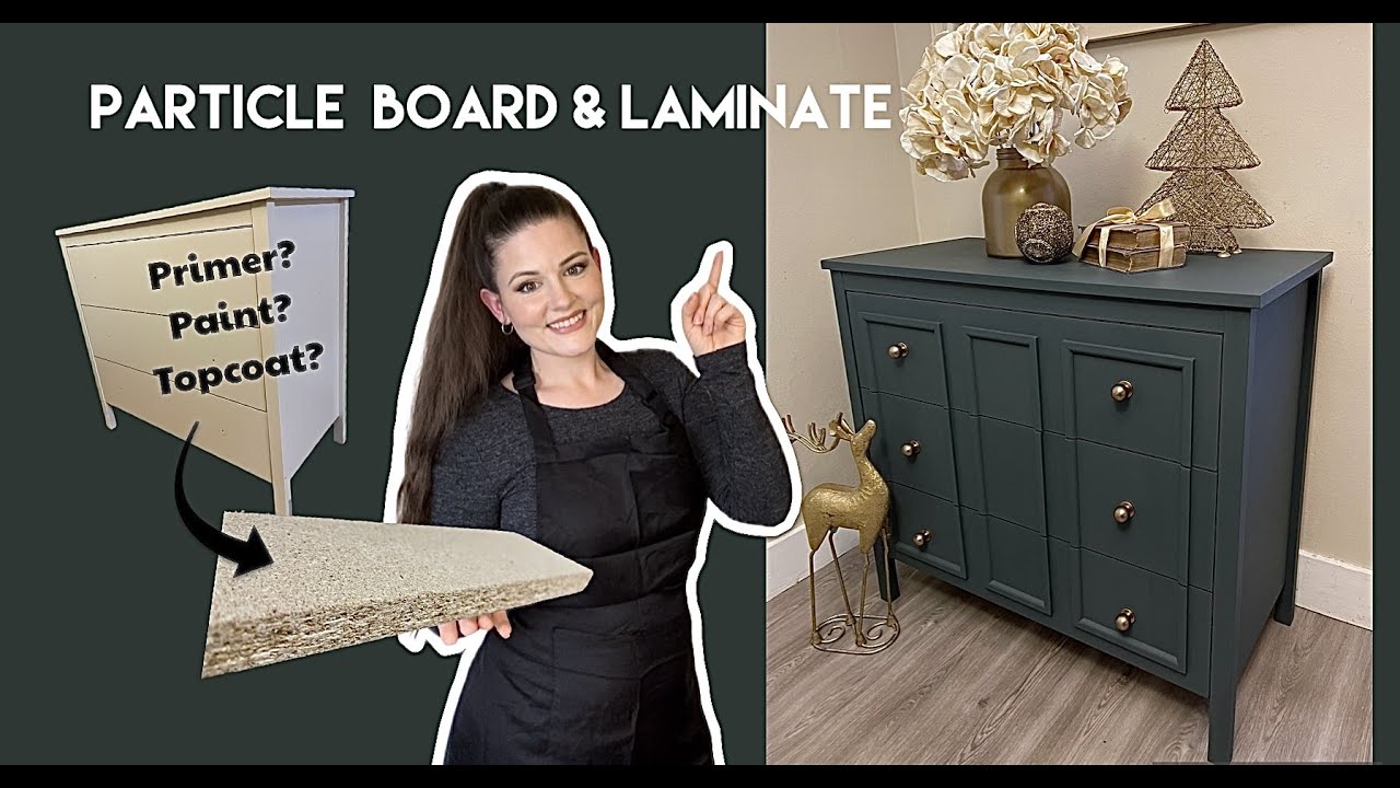 How To Paint LAMINATE & PARTICLE BOARD|| IKEA Furniture Makeover!