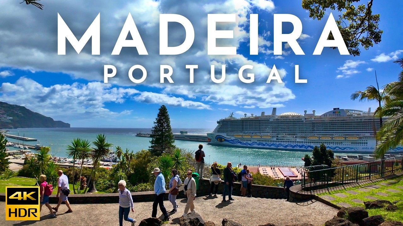 Funchal MADEIRA Walking Tour, Madeira PORTUGAL 4K HDR