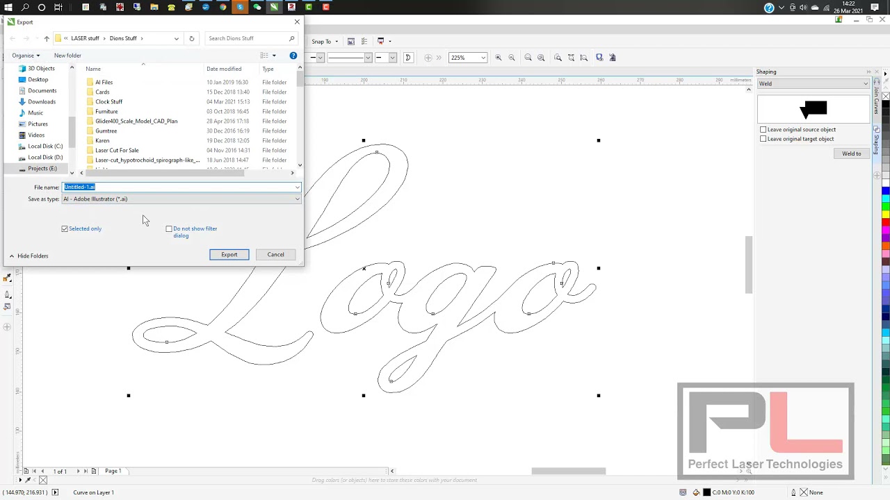 Node manipulation in CorelDraw, and hatching the file in EZcad.