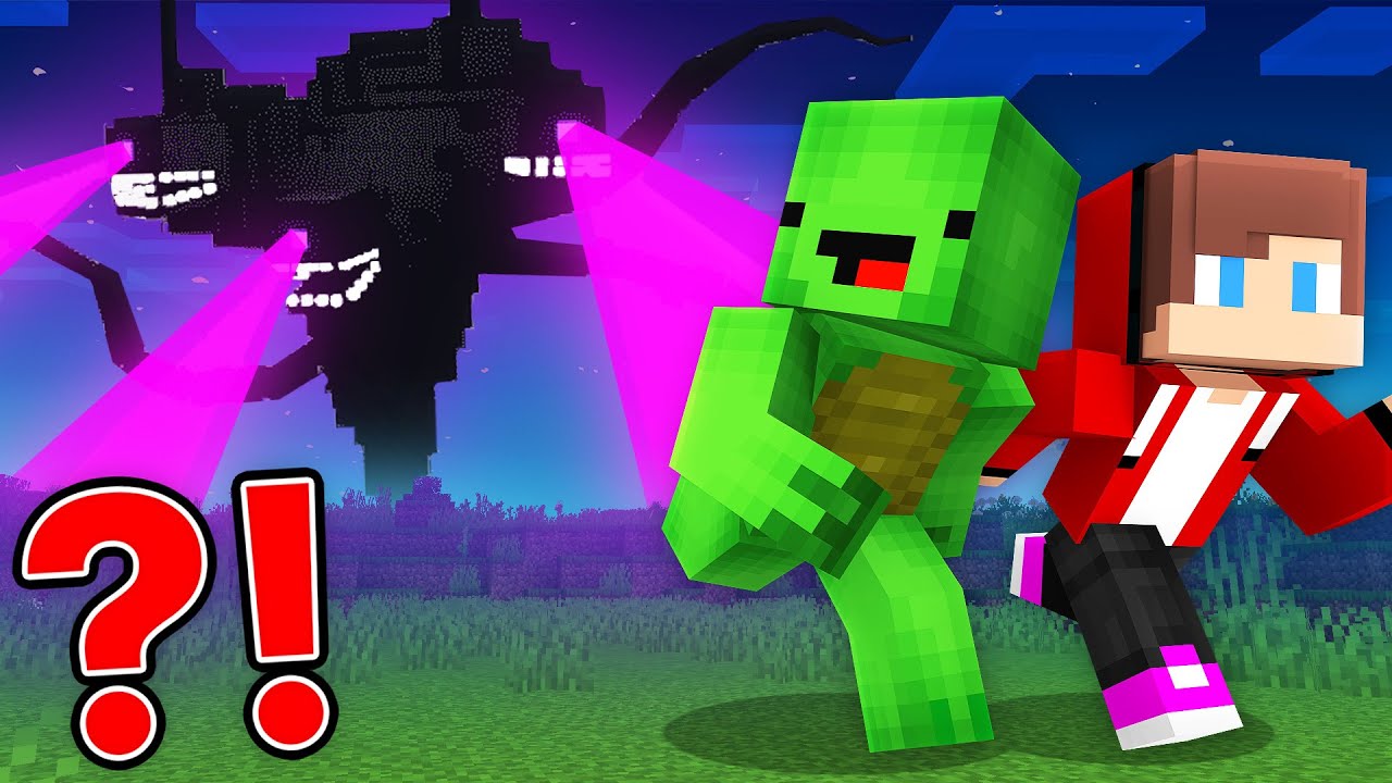 JJ and Mikey Escape From WITHER STORM in Minecraft Maizen!