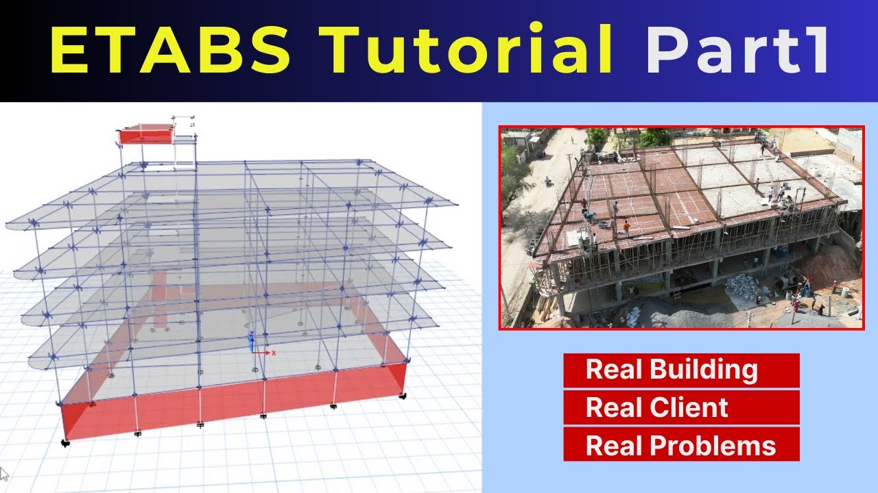 ETABS Tutorial for RCC Building Design | Real Project in India | Part 1 #etabstutorial
