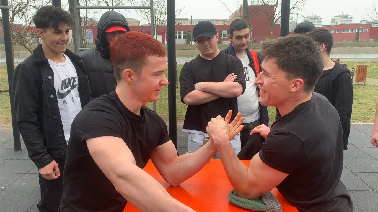 Armwrestling -kids vs steroid user(Leo)