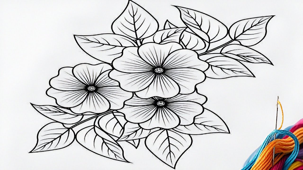 Blooming Flowers Hand Embroidery Design | Easy Beginners Friendly Embroidery Tutorial 