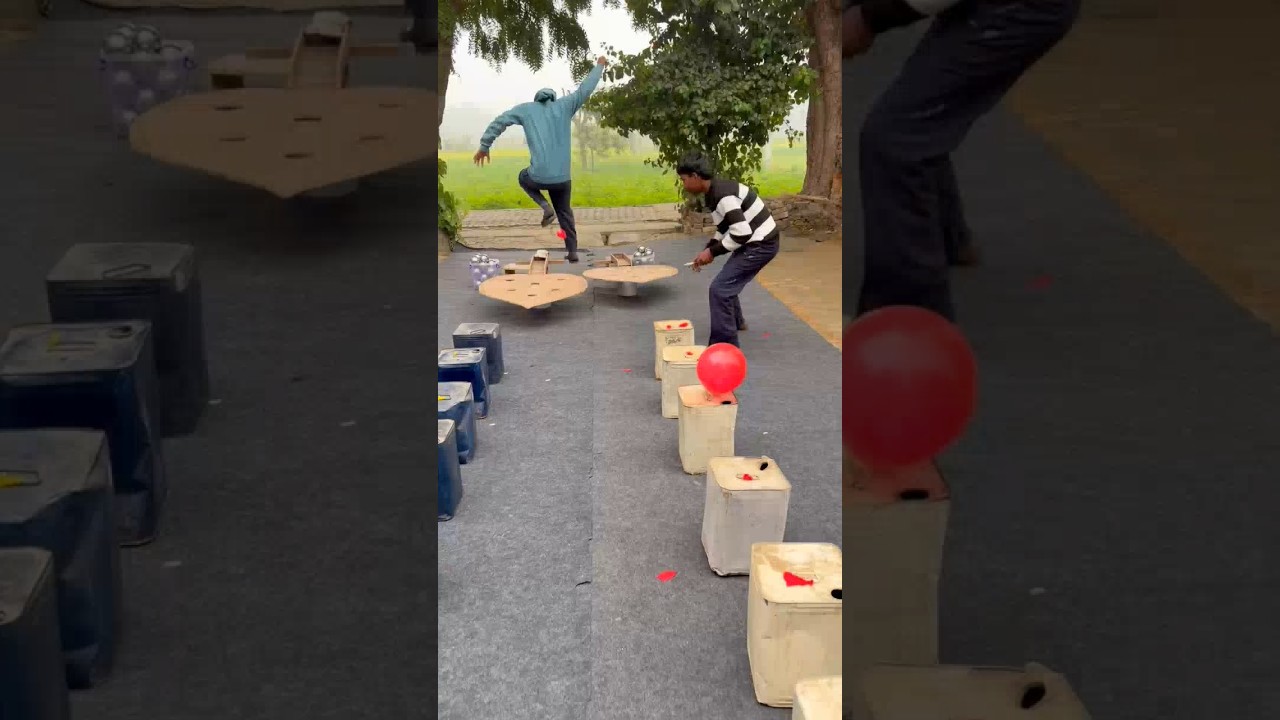 Steel Ball Roll race and pop balloon Challenge 