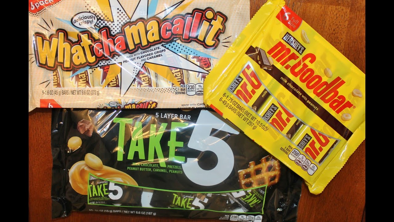 Take 5, Whatchamacallit & Mr. Goodbar Candy Bar Review