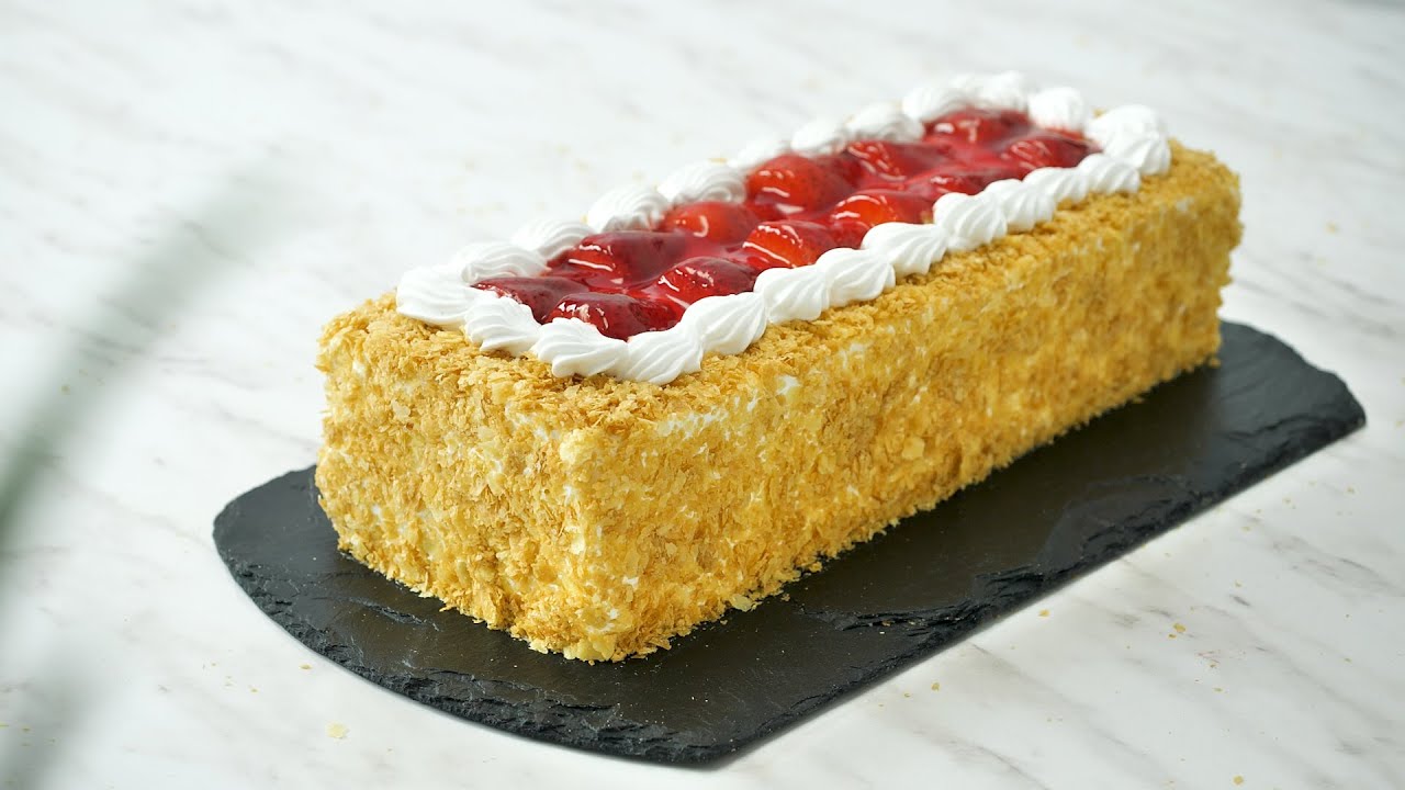 Pastel Mil hojas de fresa con Masa hojaldre tradicional | Dasilé