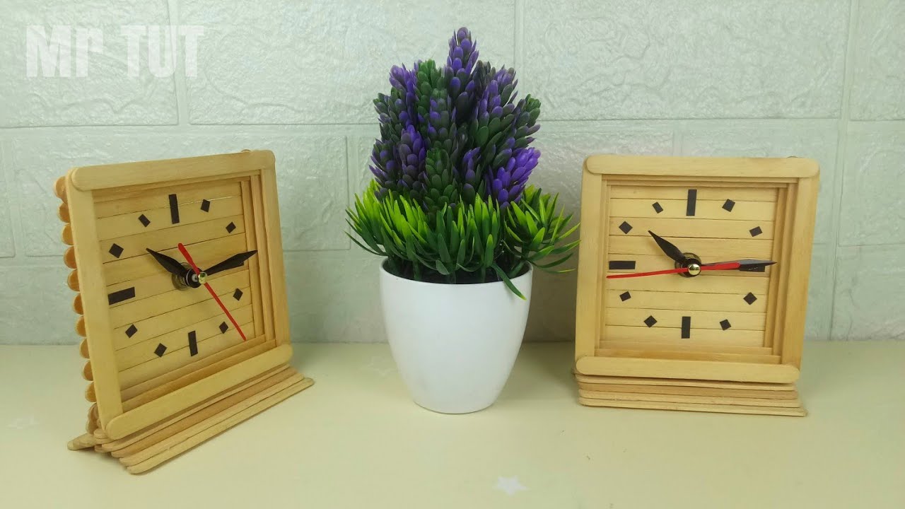 Cara Membuat Jam Dari Stik Eskrim | DIY Jam Dari Stik Es Krim | Diy a clock from ice cream sticks