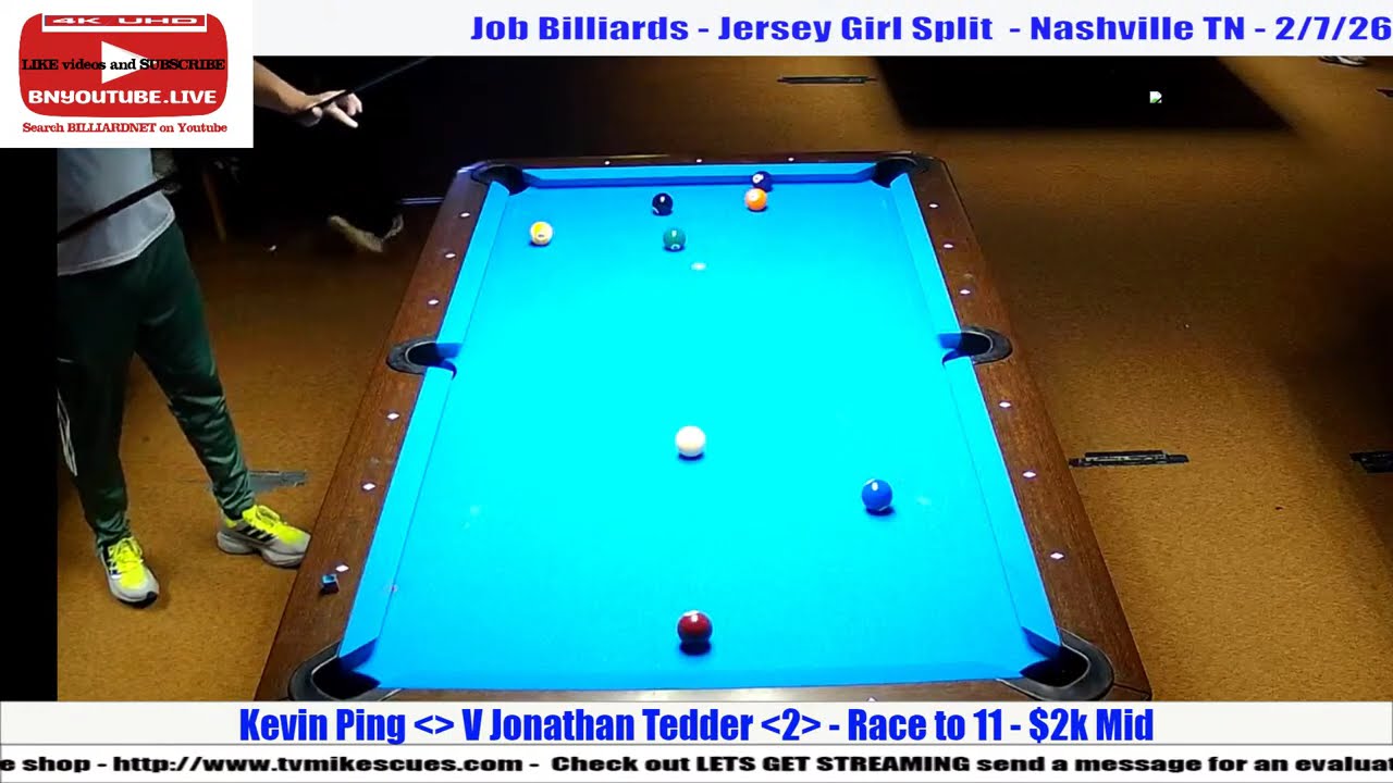 Action Job Billiards - Jersey Girl Split - Kevin Ping V Jonathan Tedder R 11 - $2k Mid - 2/7/26