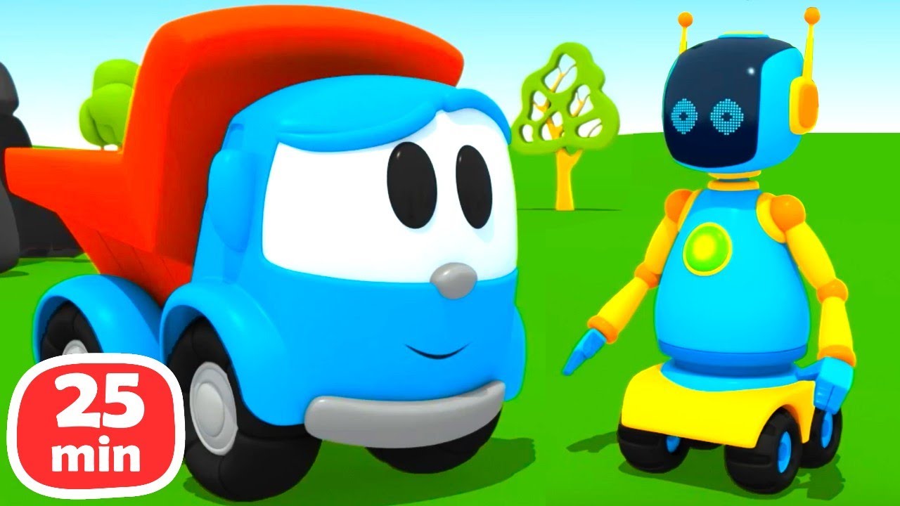 Çizgi film. Oyuncak Kamyon Leo ve Robotlar. Çocuklar için eğlenceli videolar.