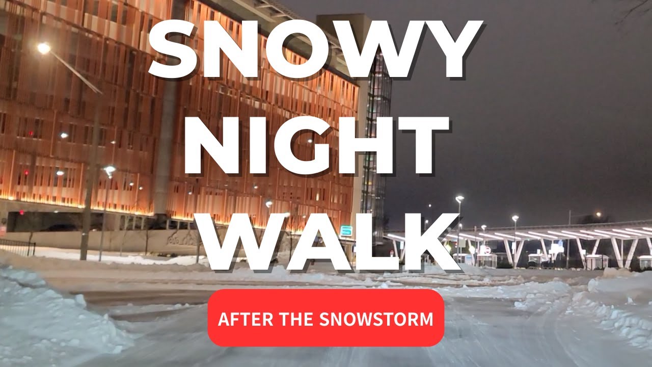 Snowy Night Walk After the Snowstorm | Quiet Winter Walk