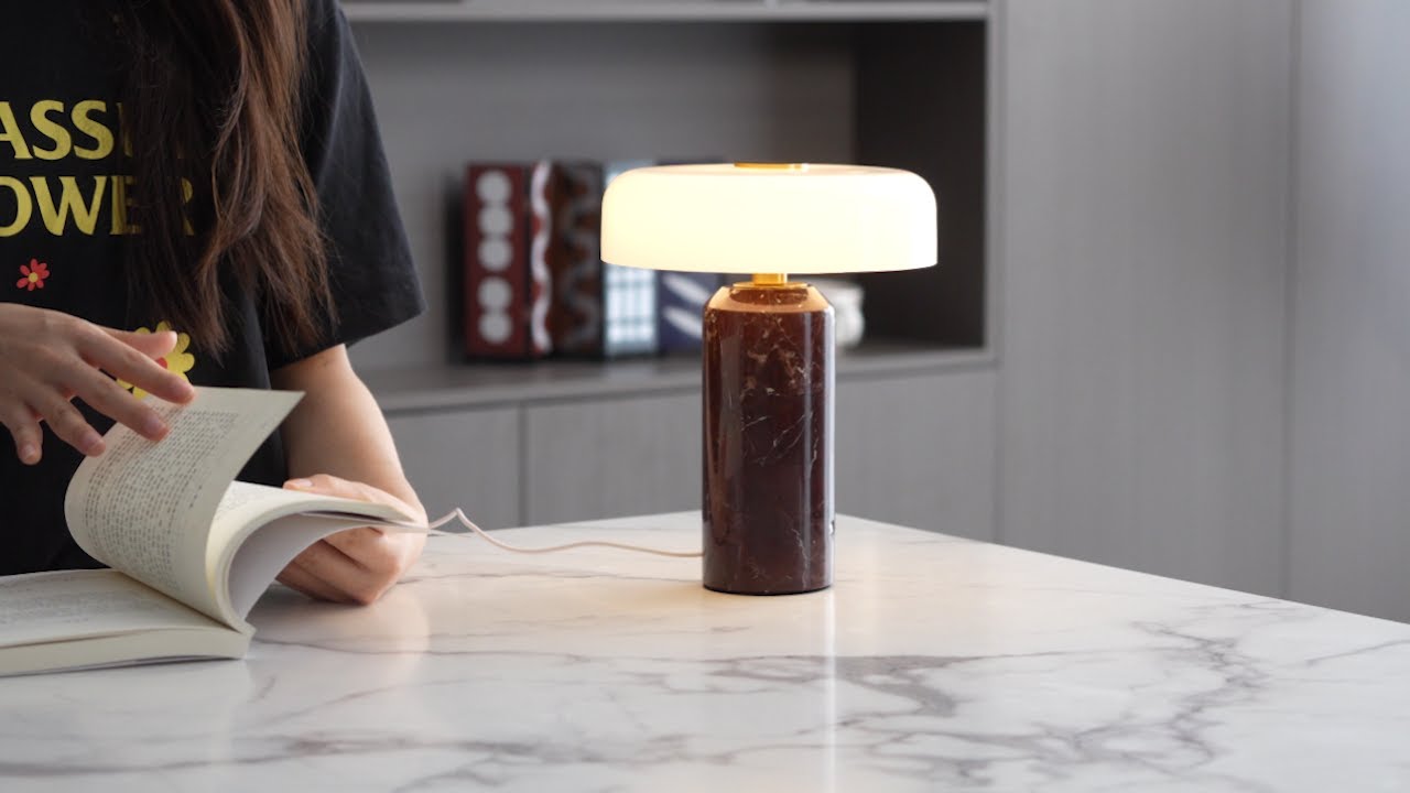 Lunara Marble Table Lamp by Vakkerlight &ndash; Sculptural Serenity with Natural Elegance