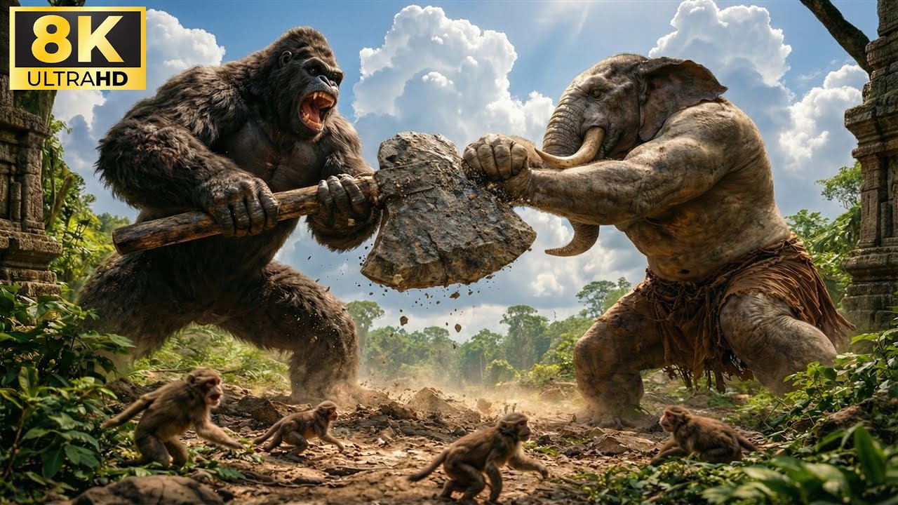King Kong vs Giant Elephant Man: The Battle That Shook Skull Island 🌋