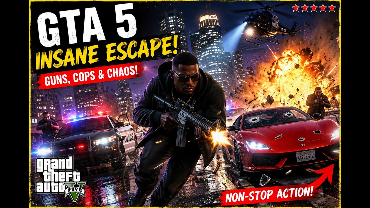 🔥 GTA 5 Cinematic Action | Epic Police Chase & Supercar Escape (4K)