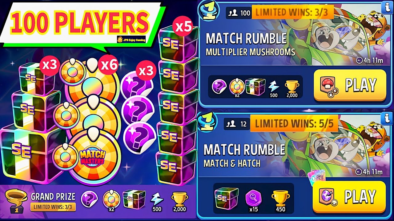 WOW! 100 PLAYERS 💪 Multiplier Mushrooms+Blow'Em Up+Lightning Strike/ Match and Hatch 🐣+Mushrooms 🍄
